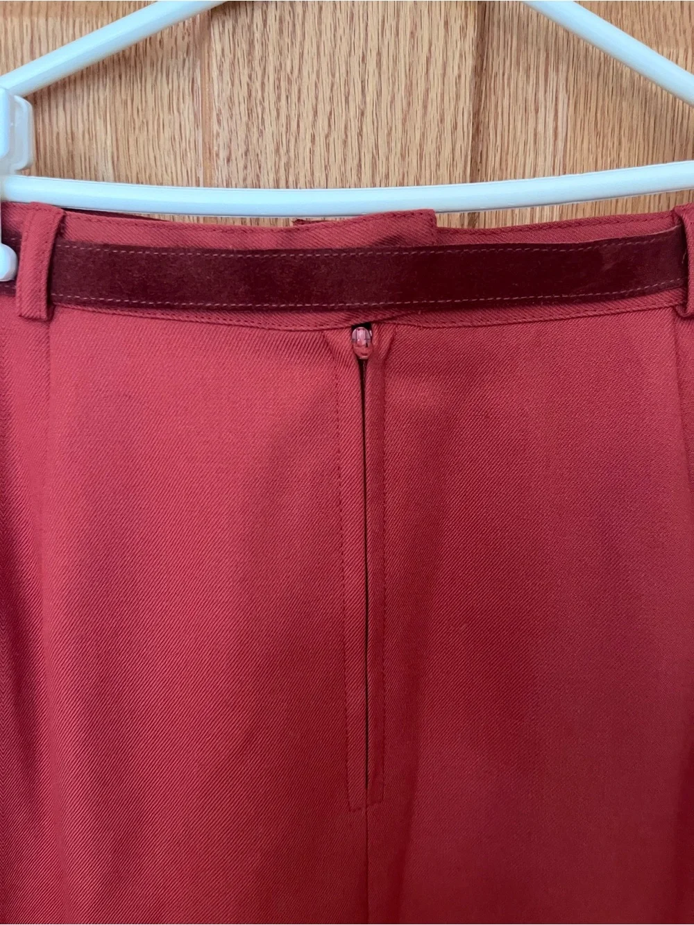 Vintage John Meyer Women's Deep Red Two-Piece Skirt Suit